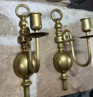 Antique Scrolled Brass Candle Stick Solid Brass Wall sconces made in Korea